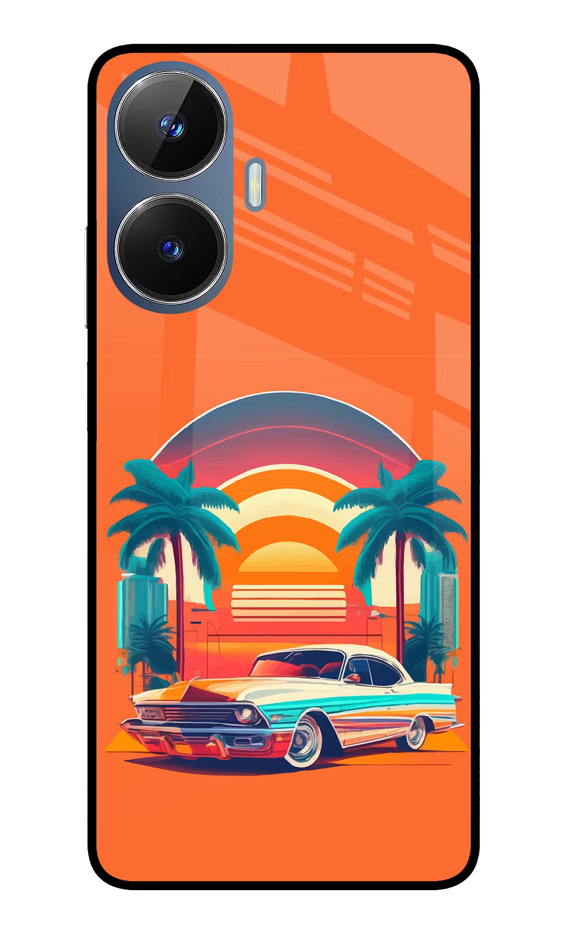 Palm Drive 80s Realme C55/N55 Glass Case