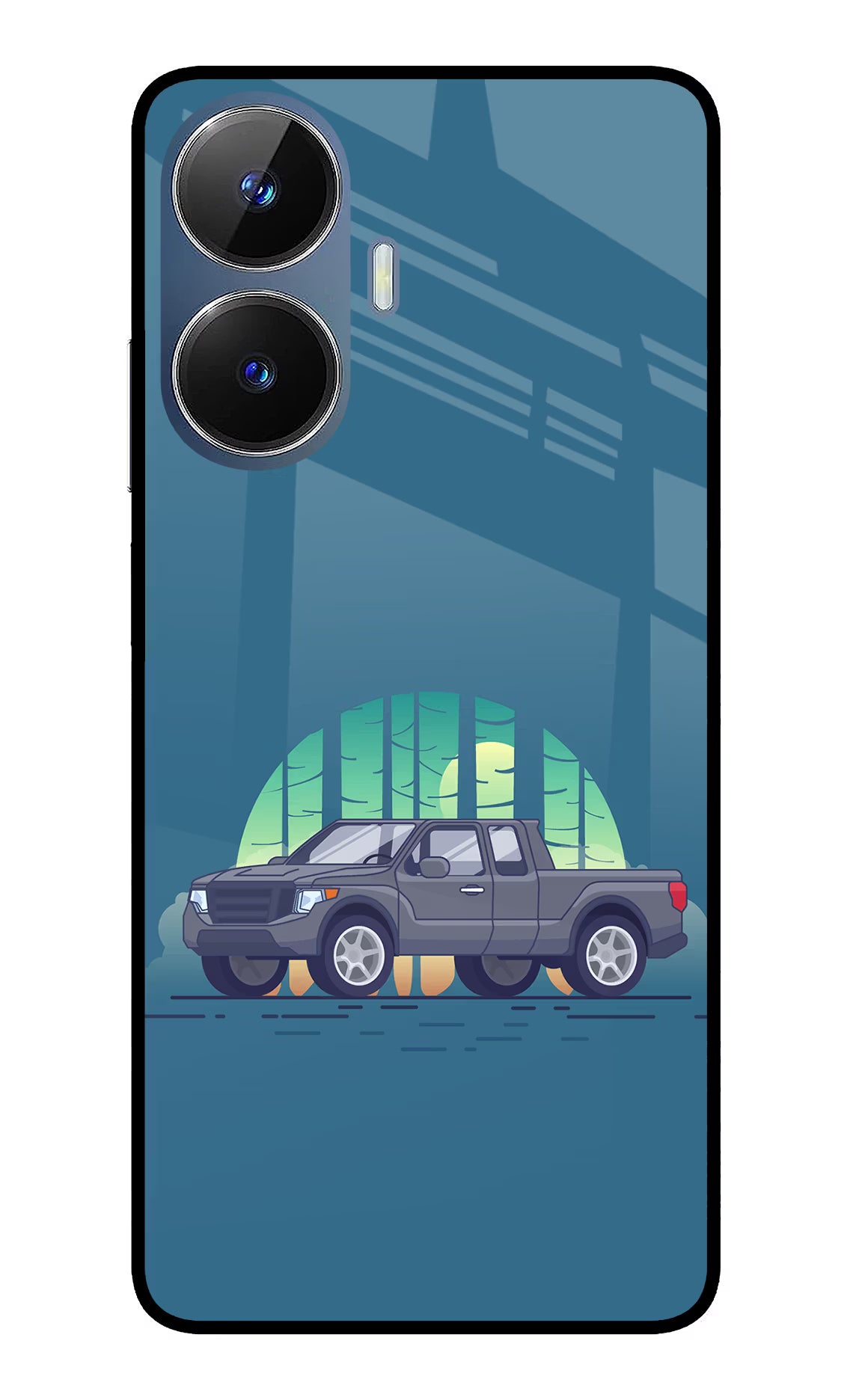 Retro Garage Vibe Realme C55/N55 Glass Case