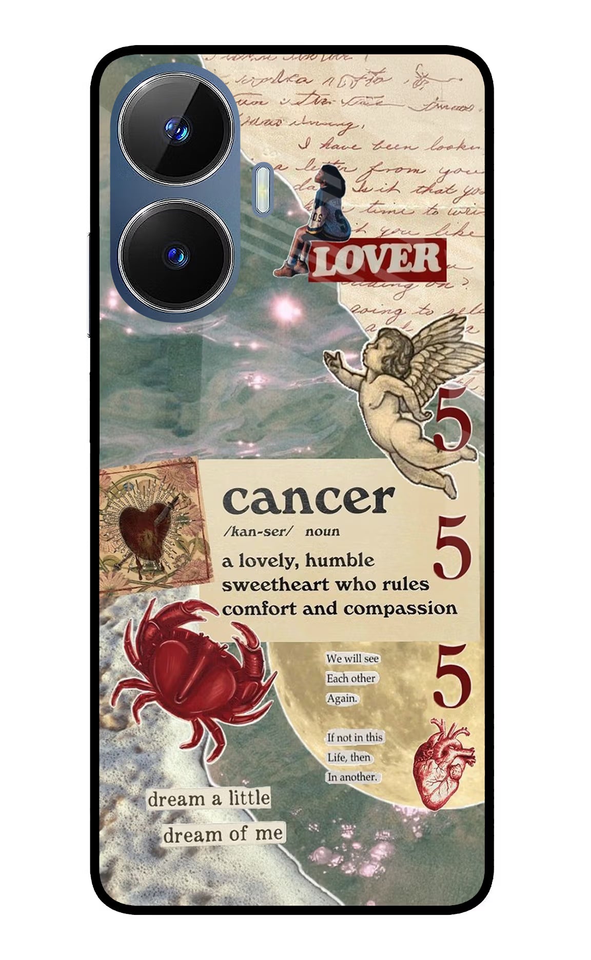 Cancer Zodiac Realme C55/N55 Glass Case Back Cover by Casekaro