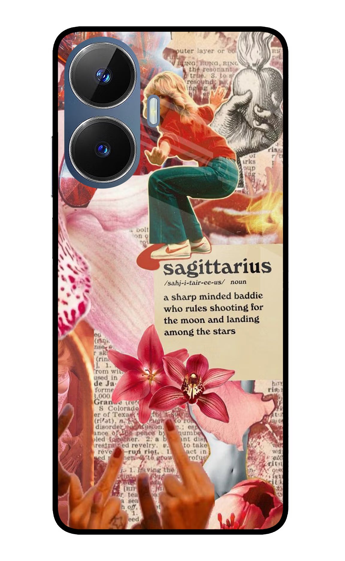 Sagittarius Zodiac Realme C55/N55 Glass Case Back Cover by Casekaro