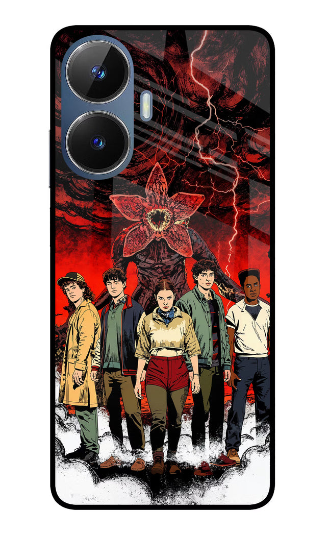 Ordinary Things Characters Realme C55/N55 Glass Case Back Cover by Casekaro