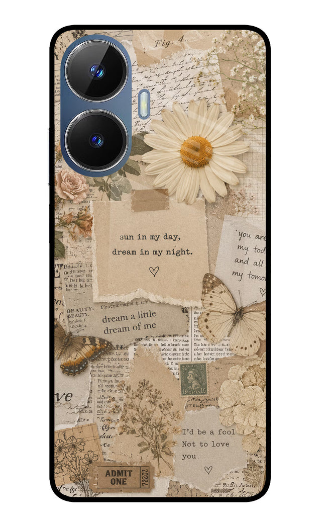 Vintage case Realme C55/N55 Glass Case Back Cover by Casekaro