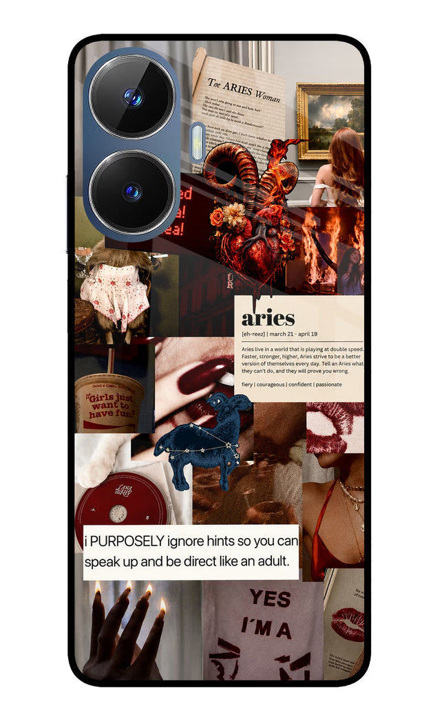 Zodiac Aries Realme C55/N55 Glass Case Back Cover by Casekaro