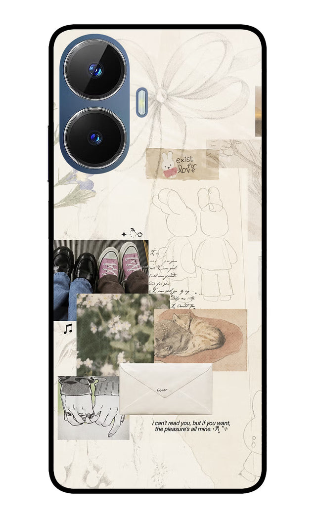 Soft Aesthetic Realme C55/N55 Glass Case Back Cover by Casekaro