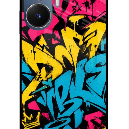 Graffiti Vibe Realme C55/N55 Glass Case Back Cover by Casekaro