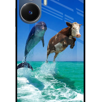 Dolphin vs Cow Realme C55/N55 Glass Case