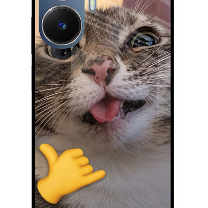 Silly Cat Call Realme C55/N55 Glass Case