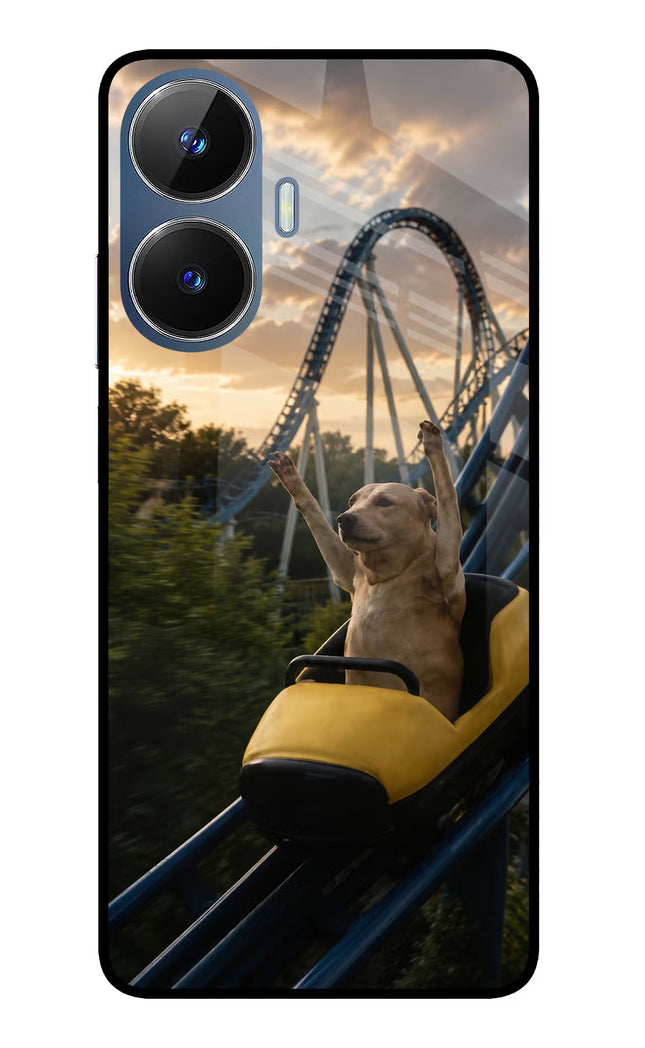 Rollercoaster Dog Realme C55/N55 Glass Case Back Cover by Casekaro