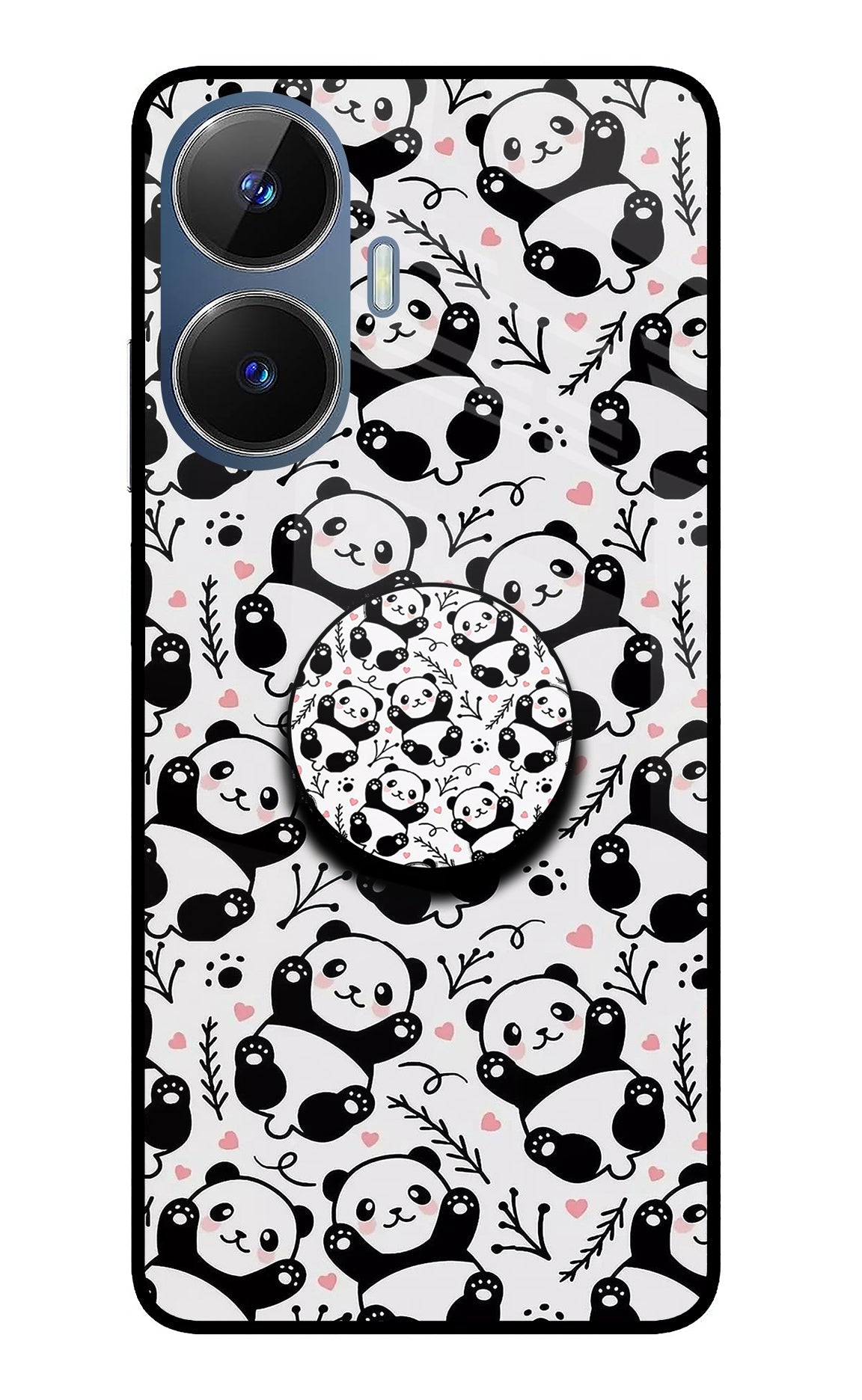 Cute Panda Realme C55/N55 Glass Case