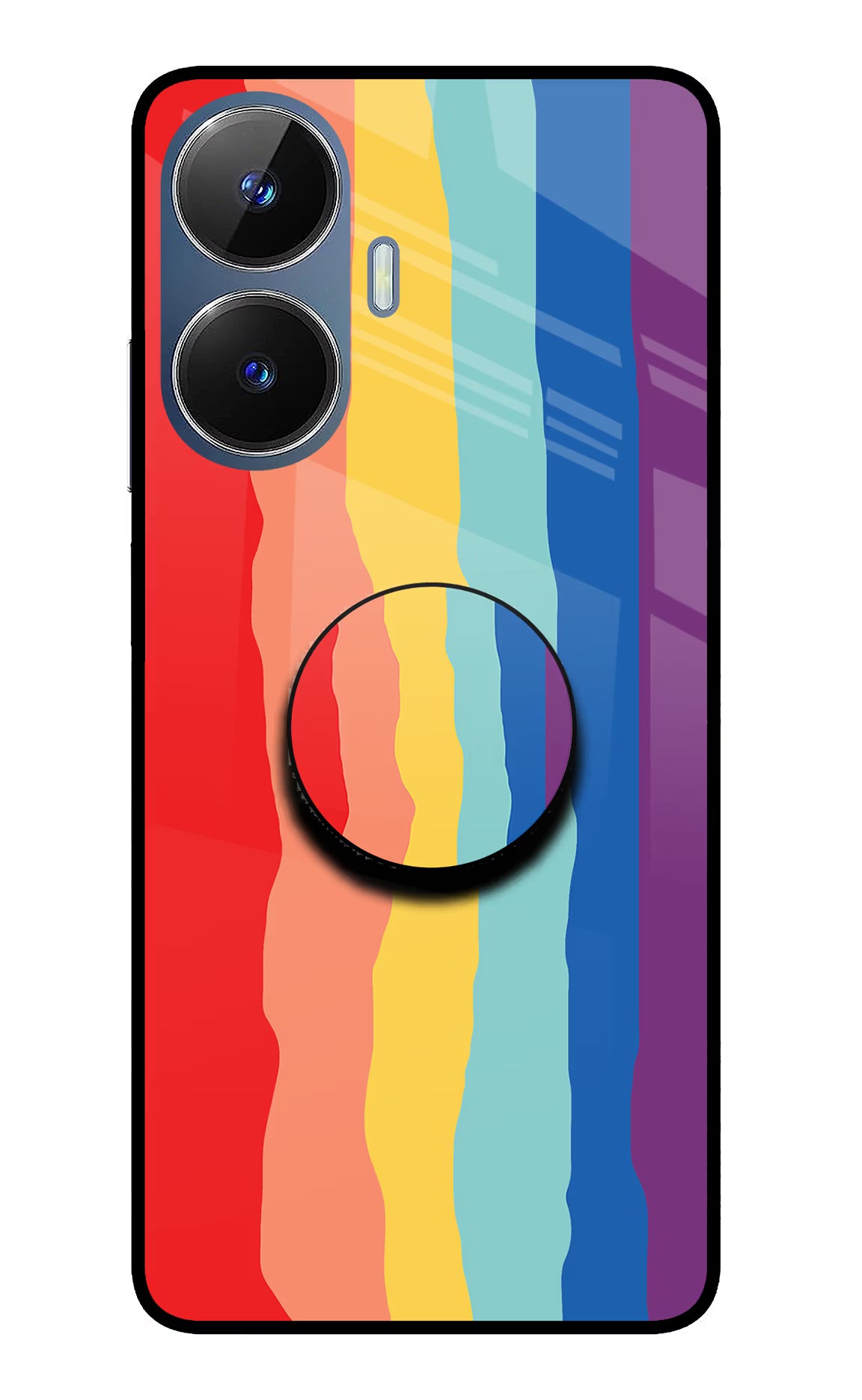 Rainbow Realme C55/N55 Glass Case