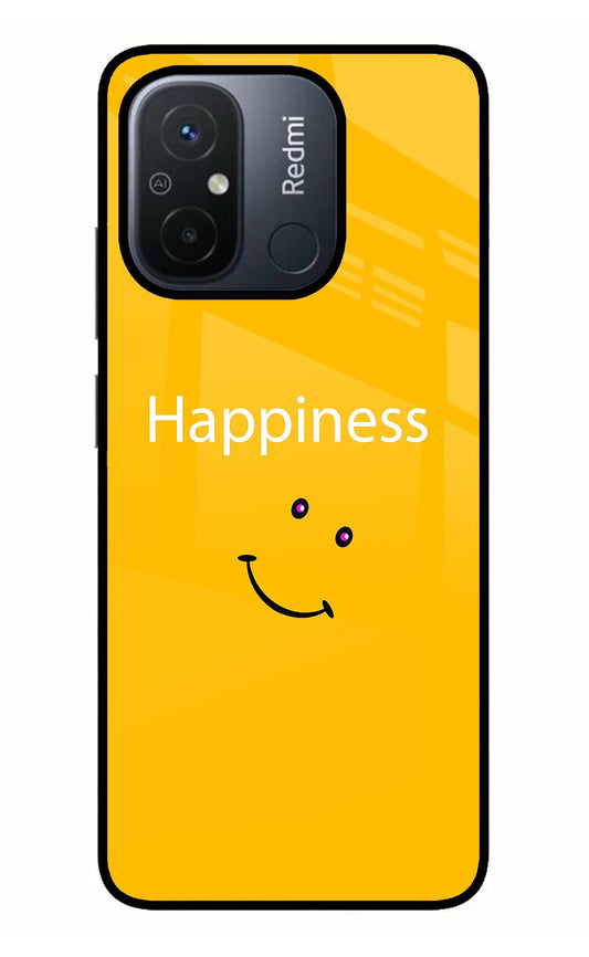 Happiness With Smiley Redmi 12C Glass Case