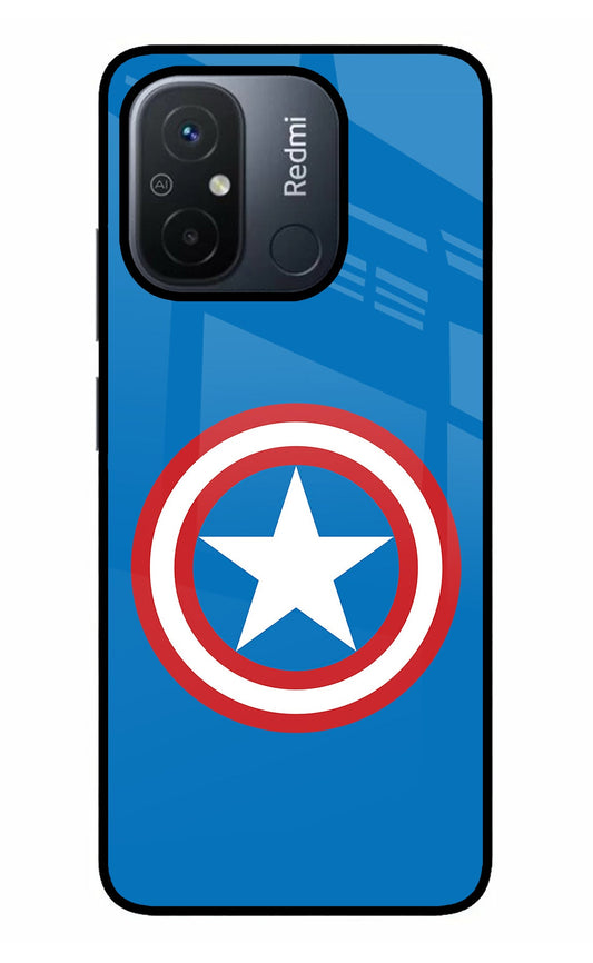 Captain America Logo Redmi 12C Glass Case