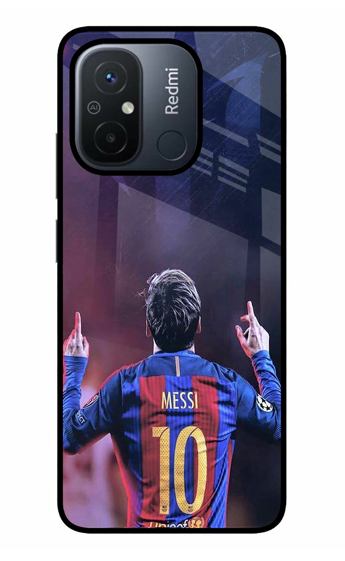 Messi Redmi 12C Glass Case