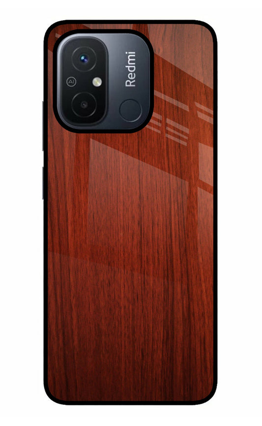 Wooden Plain Pattern Redmi 12C Glass Case