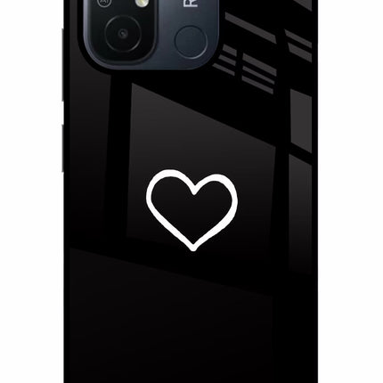 Heart Redmi 12C Glass Case