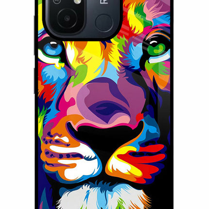 Lion Redmi 12C Glass Case