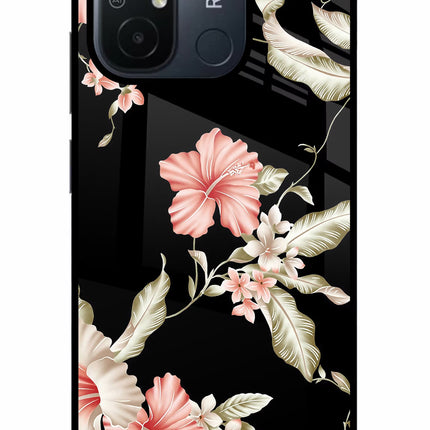 Flowers Redmi 12C Glass Case