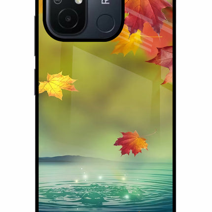 Flowers Redmi 12C Glass Case