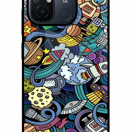 Space Abstract Redmi 12C Glass Case