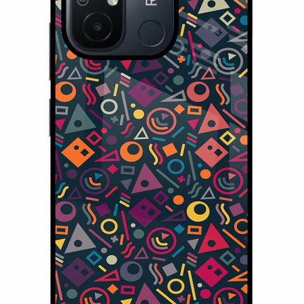 Geometric Abstract Redmi 12C Glass Case