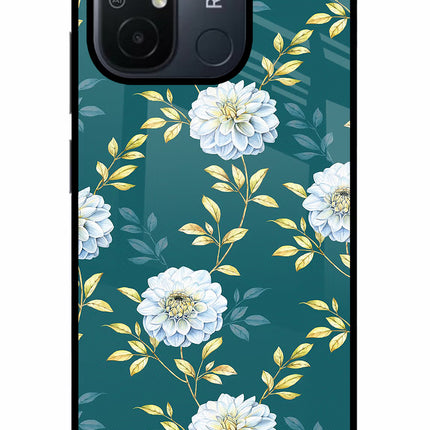 Flowers Redmi 12C Glass Case