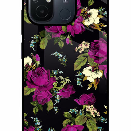 Flowers Redmi 12C Glass Case