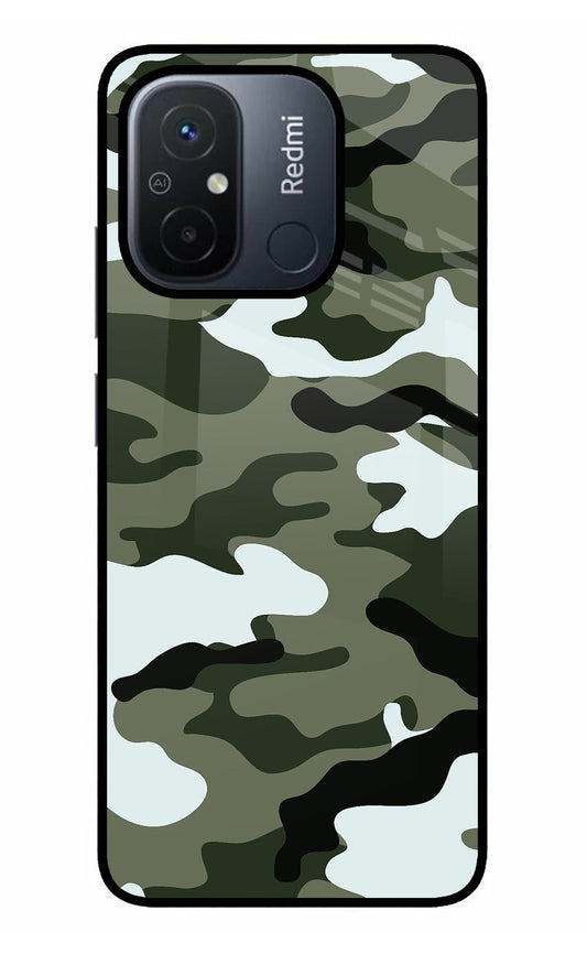 Camouflage Redmi 12C Glass Case