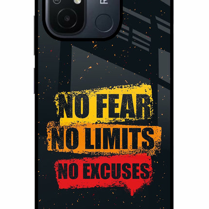 No Fear No Limits No Excuse Redmi 12C Glass Case