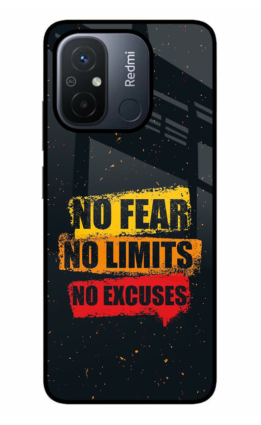 No Fear No Limits No Excuse Redmi 12C Glass Case