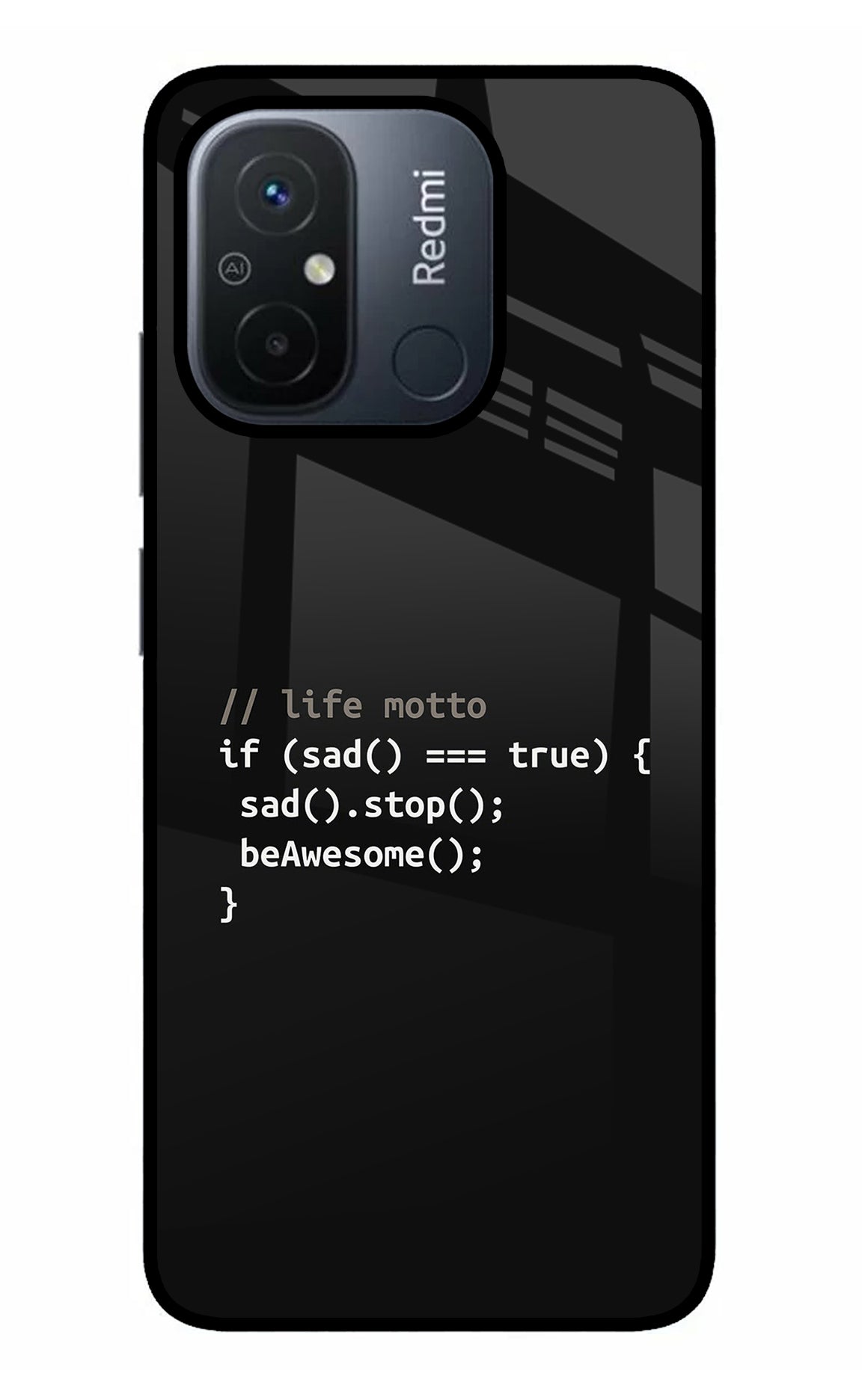 Life Motto Code Redmi 12C Glass Case