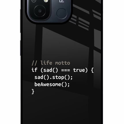 Life Motto Code Redmi 12C Glass Case