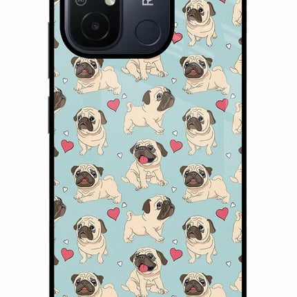 Pug Dog Redmi 12C Glass Case