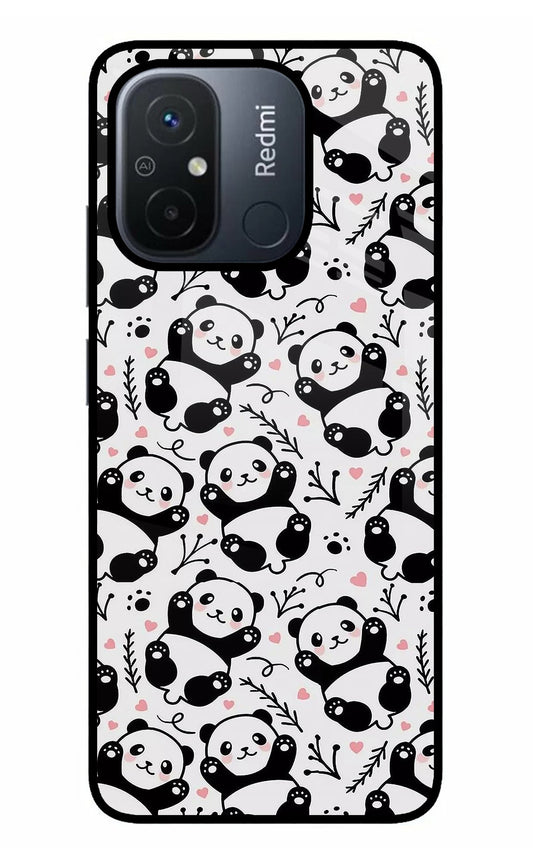 Cute Panda Redmi 12C Glass Case