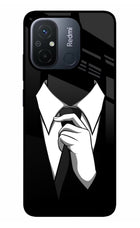 Black Tie Redmi 12C Glass Case
