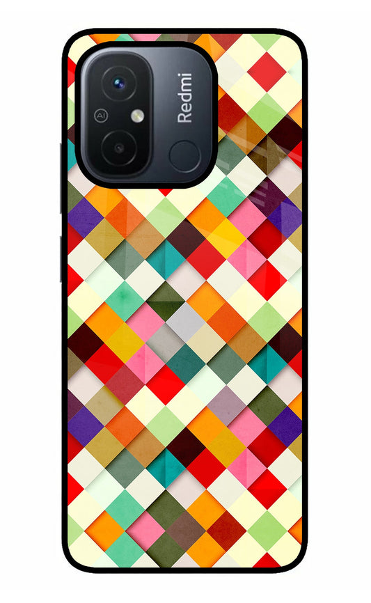 Geometric Abstract Colorful Redmi 12C Glass Case