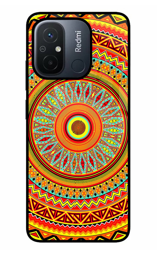 Mandala Pattern Redmi 12C Glass Case