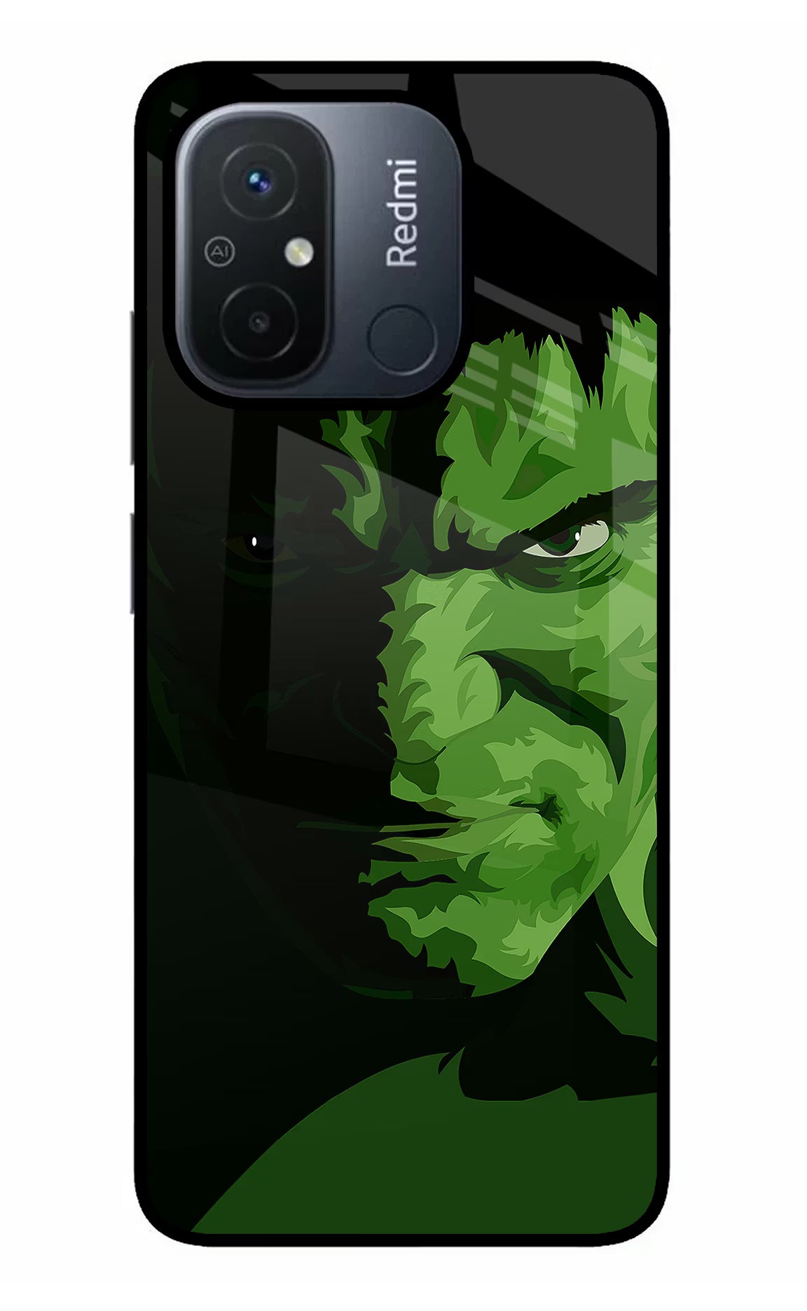 HULK Redmi 12C Glass Case Back Cover by Casekaro