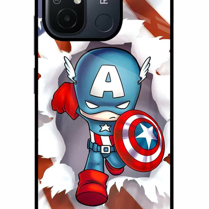 Captain America Redmi 12C Glass Case