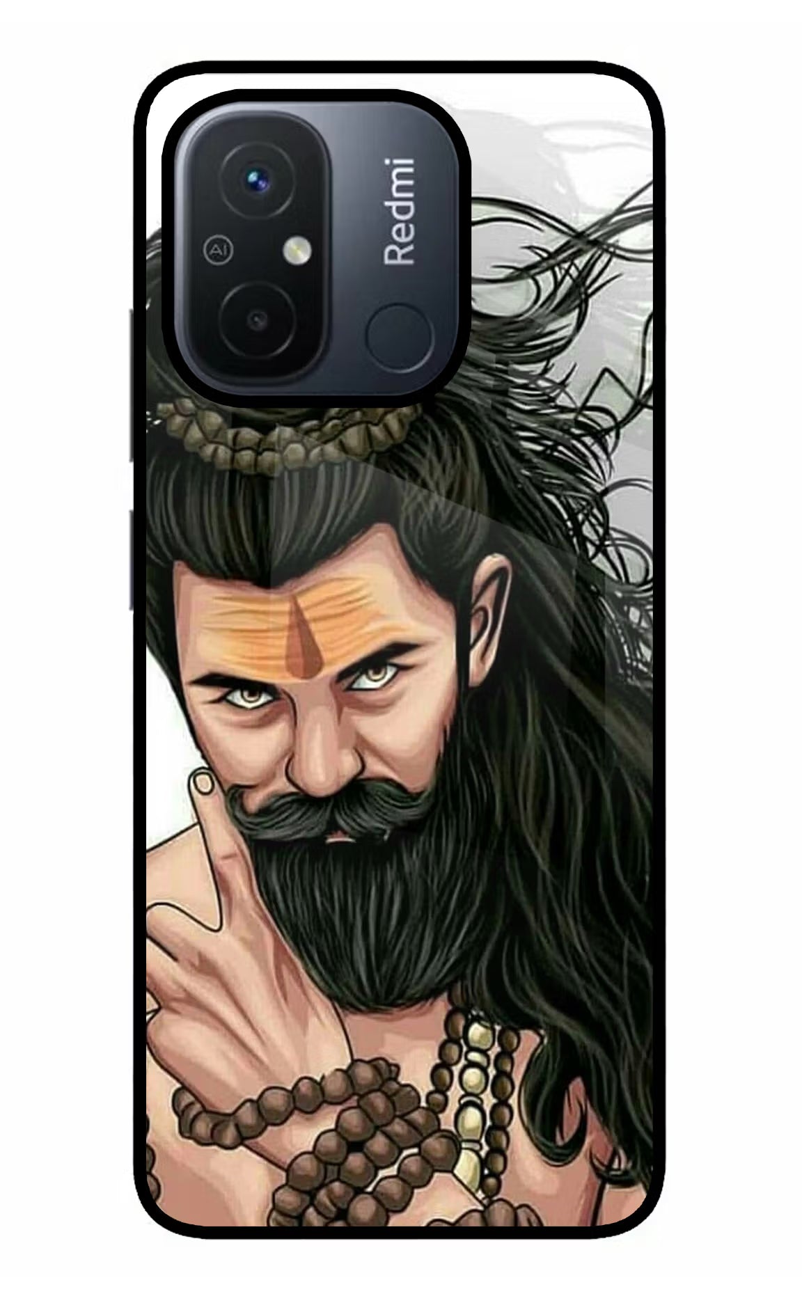Mahadev Redmi 12C Glass Case Back Cover by Casekaro