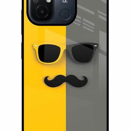 Sunglasses with Mustache Redmi 12C Glass Case