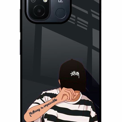 Aesthetic Boy Redmi 12C Glass Case