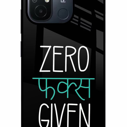 Zero Fucks Given Redmi 12C Glass Case