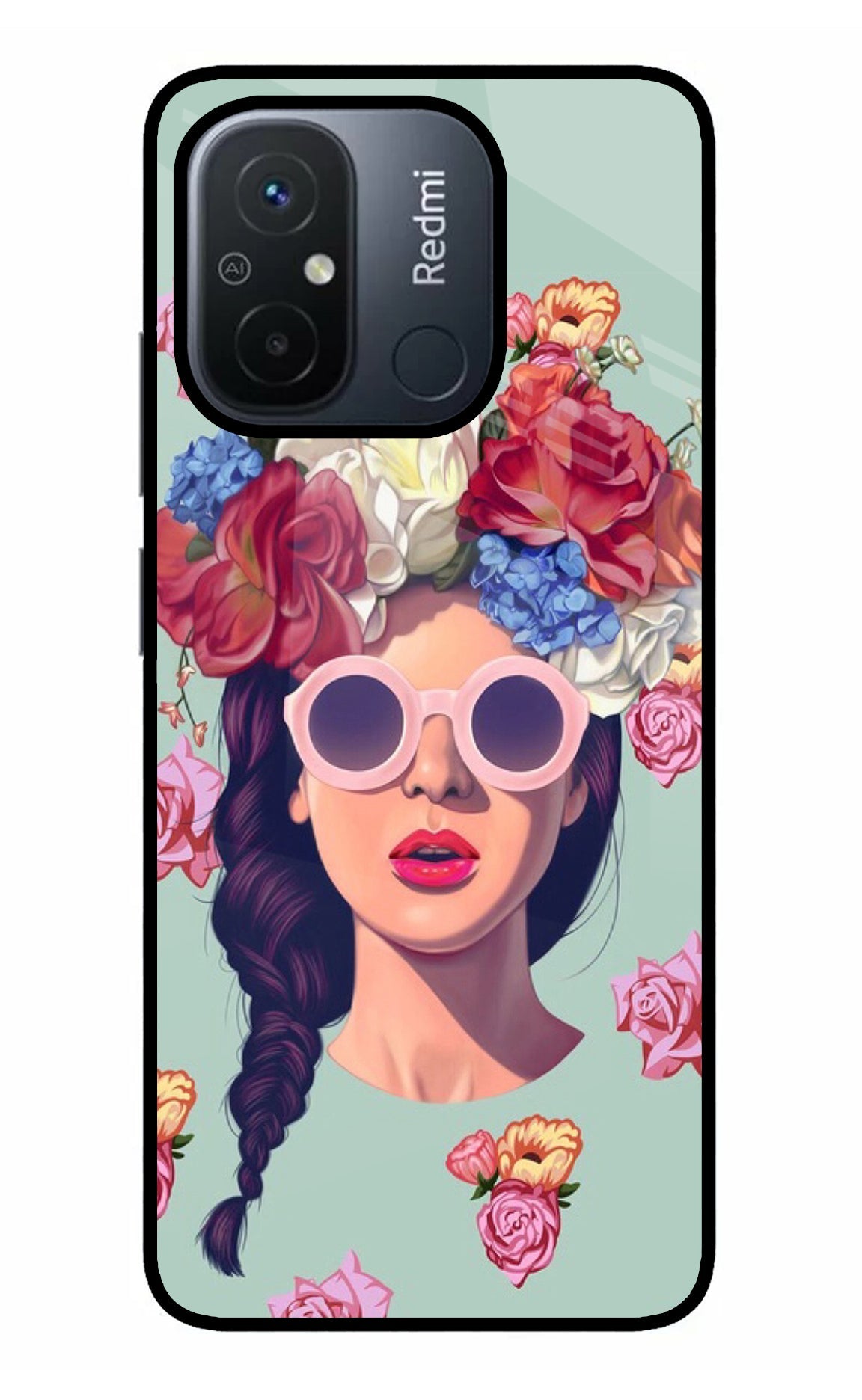 Pretty Girl Redmi 12C Glass Case