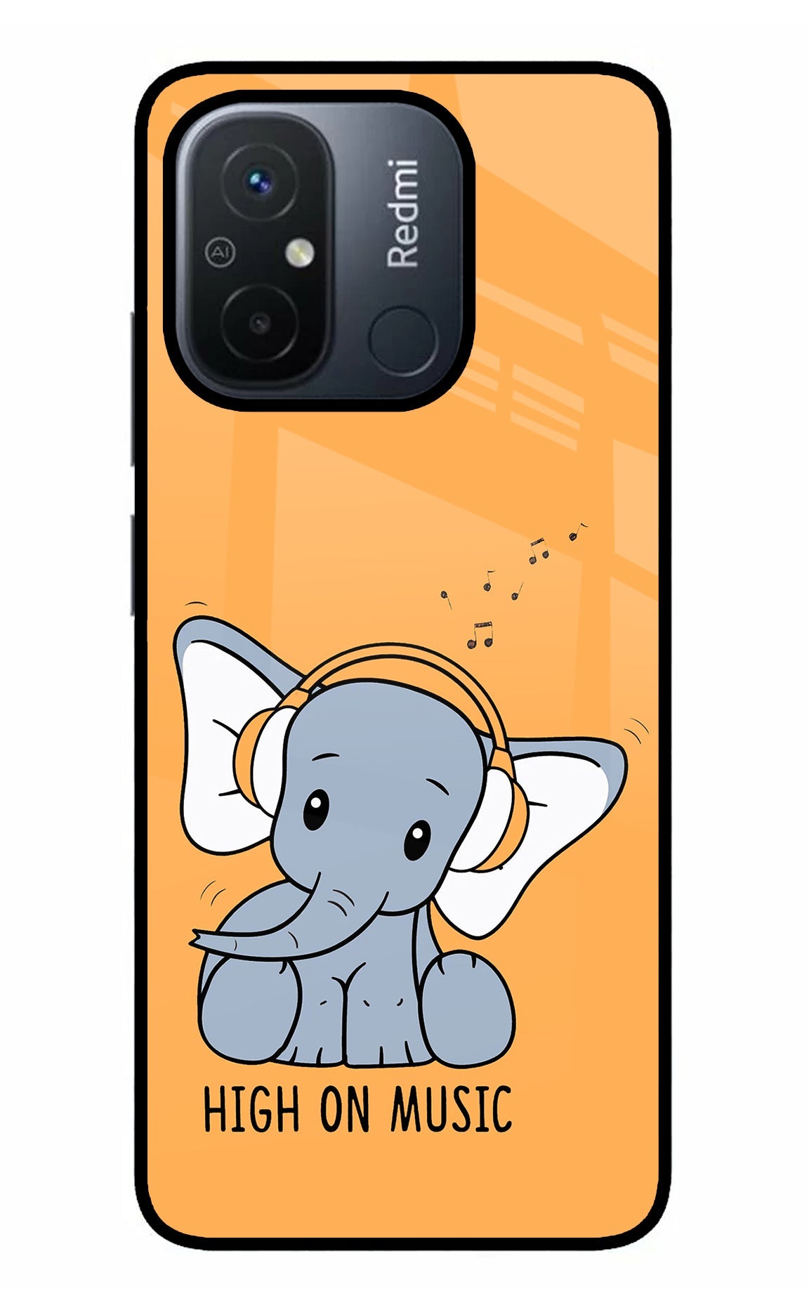 High On Music Redmi 12C Glass Case