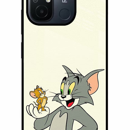 Tom & Jerry Redmi 12C Glass Case Back Cover by Casekaro