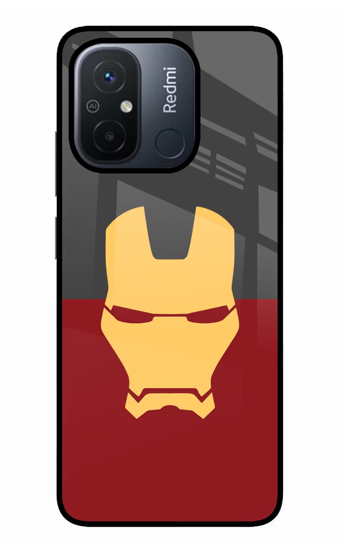 Ironman Redmi 12C Glass Case Back Cover by Casekaro