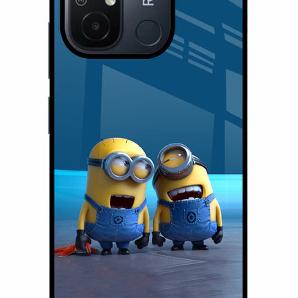 Minion Laughing Redmi 12C Glass Case