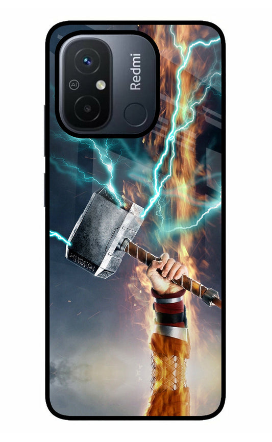 Thor Hammer Mjolnir Redmi 12C Glass Case