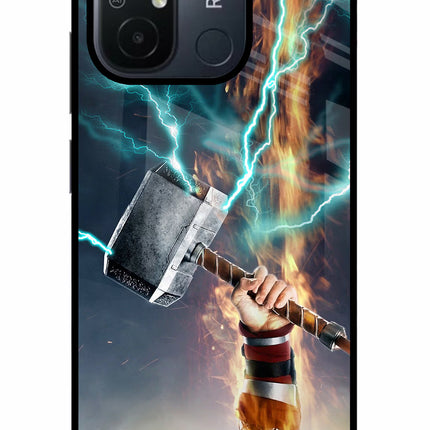 Thor Hammer Mjolnir Redmi 12C Glass Case