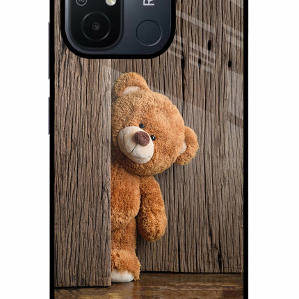 Teddy Wooden Redmi 12C Glass Case